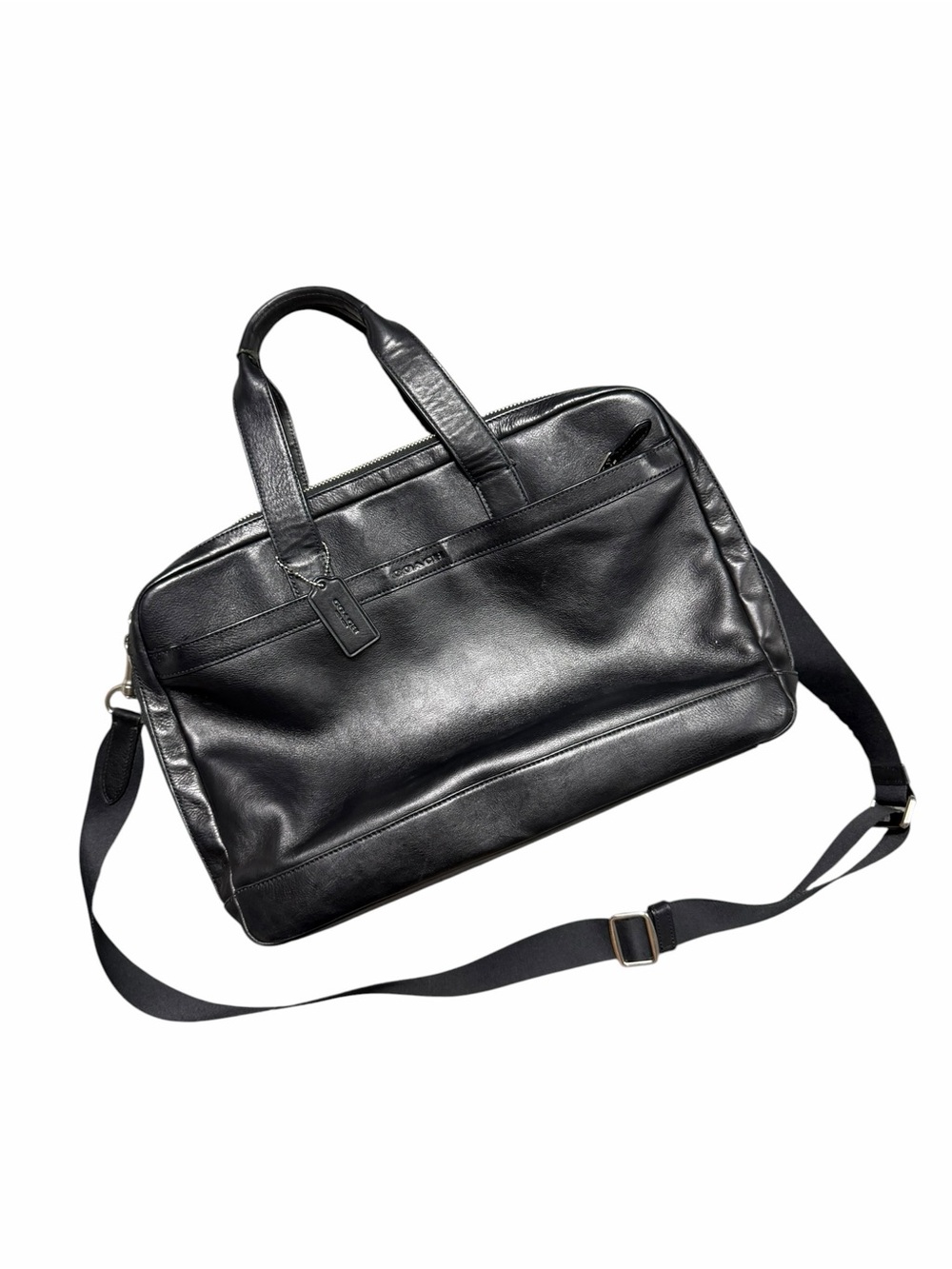 Coach Hamilton Smooth Leather Briefcase Black - Picture 2 of 16